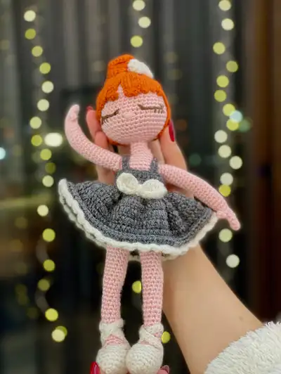 Ballerina Doll Amigurumi Pattern step 4 - final assembly and finishing