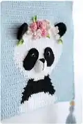 Panda Wall Hanging Pattern step 2 - assembly progress