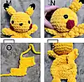 Pika the Electric Mouse Amigurumi Pattern step 3 - details and accessories