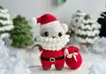 Santa Christmas Cat Amigurumi Pattern step 1 - construction progress