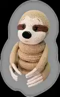 Sloth Stacking Toy Amigurumi Pattern step 1 - construction progress