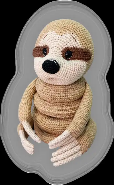 Sloth Stacking Toy Amigurumi Pattern step 1 - construction progress