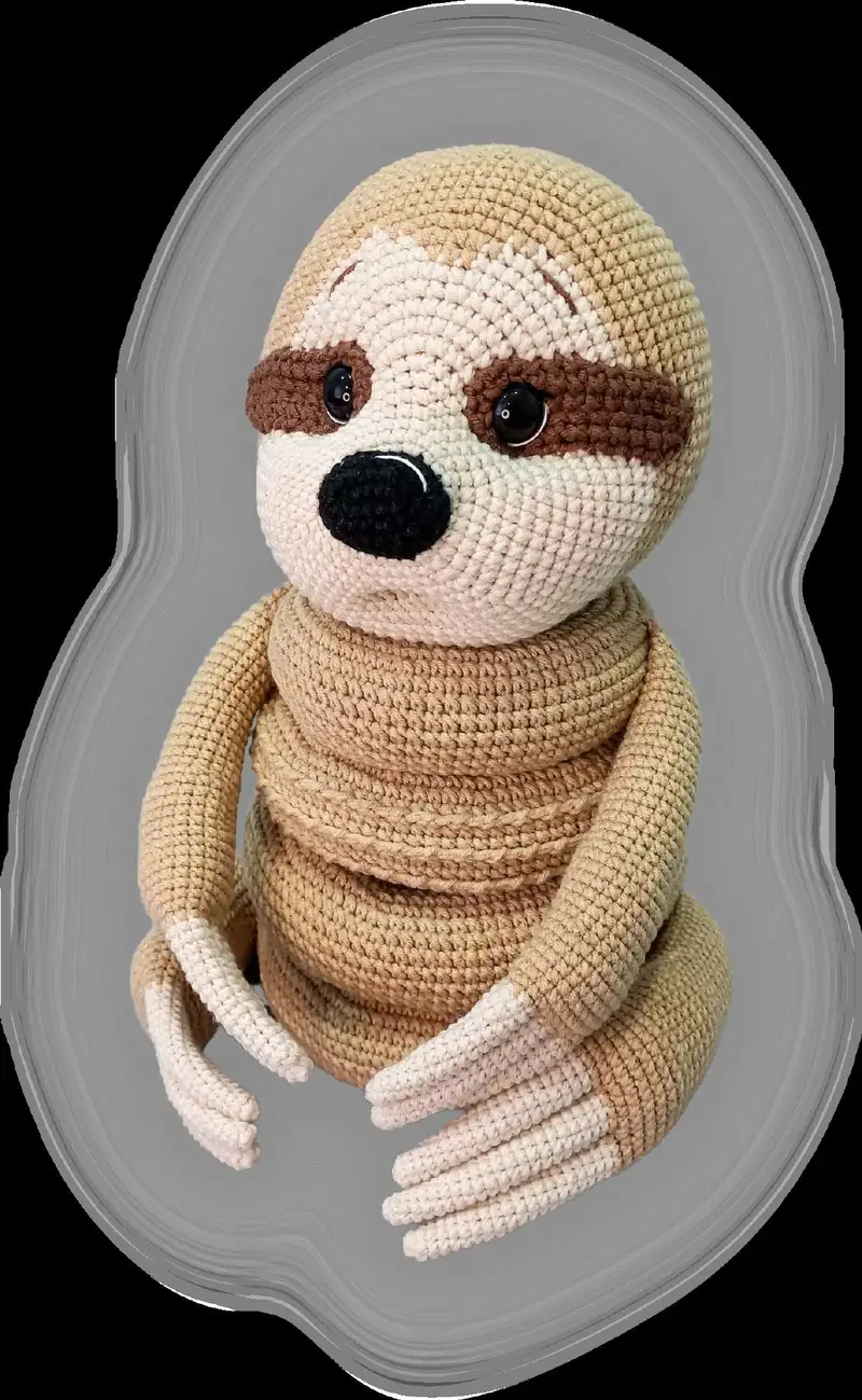 Free crochet pattern: Sloth Stacking Toy Amigurumi Pattern - Intermediate level tutorial