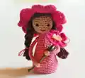 Wild Rose Fairy Amigurumi Pattern step 1 - construction progress
