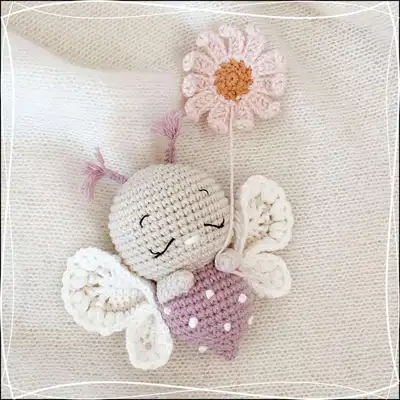 Elvina the Delicate Butterfly Amigurumi Pattern step 1 - construction progress