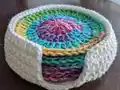 Crochet Coaster and Coaster Holder Pattern step 3 - details and accessories