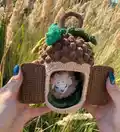 Funny Acorn Amigurumi Pattern step 1 - construction progress