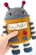 Pixie the Robot Amigurumi Pattern step 4 - final assembly and finishing