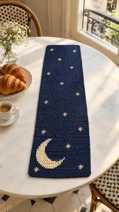 Lunar Night Table Runner Pattern step 1 - construction progress