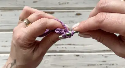Canvas Handbag Crochet Pattern step 2 - assembly progress
