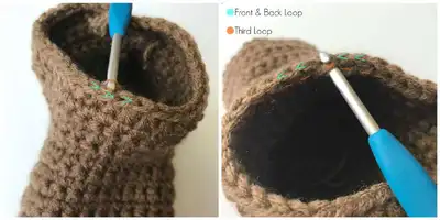 Moose Slippers Pattern step 3 - details and accessories