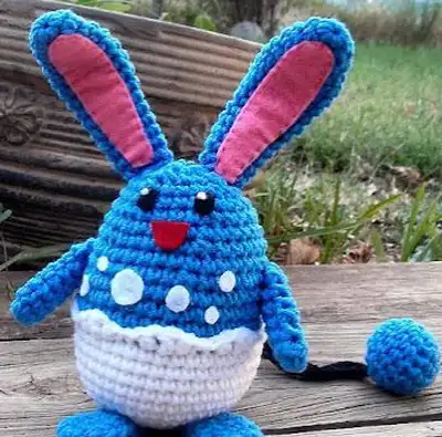 Azumarill Amigurumi Pattern step 4 - final assembly and finishing