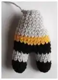 Batman Mini Amigurumi Pattern step 2 - assembly progress