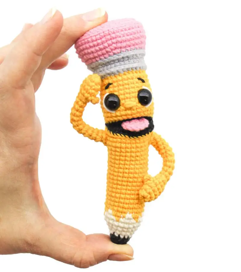 Free Intermediate crochet pattern: Bobby the Pencil Amigurumi Pattern - Easy to follow tutorial