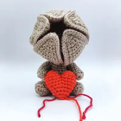 Demodog Amigurumi Pattern step 1 - construction progress