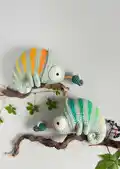 Chameleon Conrad Amigurumi Pattern step 1 - construction progress