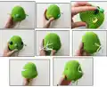 Baby Grinch Amigurumi Pattern step 2 - assembly progress