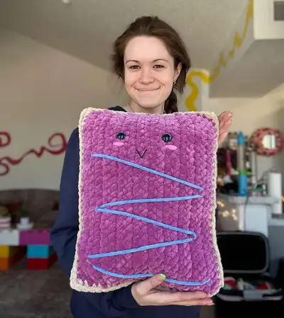 Crochet PopTart Amigurumi Pattern step 2 - assembly progress