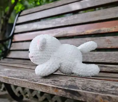 My little Cat Amigurumi Pattern step 2 - assembly progress