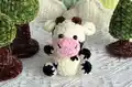 Keychain Cow Amigurumi Pattern step 1 - construction progress