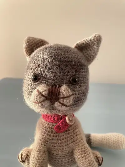 Cute Cat Amigurumi Pattern step 2 - assembly progress