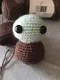 Baby Alien Amigurumi Pattern step 2 - assembly progress