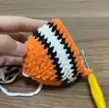 Nemo Clown Fish Amigurumi Pattern step 2 - assembly progress