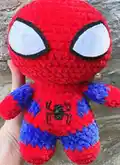Spiderman Amigurumi Pattern step 1 - construction progress