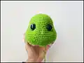 Baby Grinch Amigurumi Pattern step 2 - assembly progress