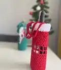 Crochet Wine Tote Bag Pattern step 1 - construction progress