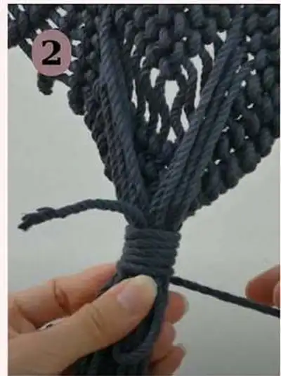 Macrame Bat Wall Hanging Pattern step 4 - final assembly and finishing