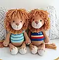 Alan the Lion Amigurumi Pattern step 2 - assembly progress