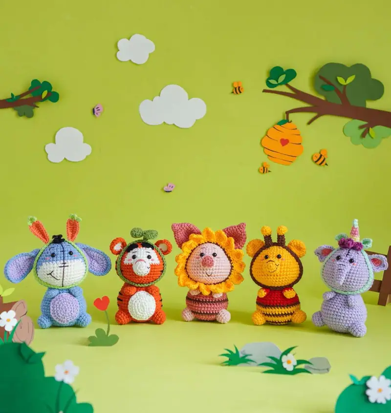 Free Intermediate crochet pattern: Winnie The Pooh & Friends Amigurumi Pattern - Easy to follow tutorial