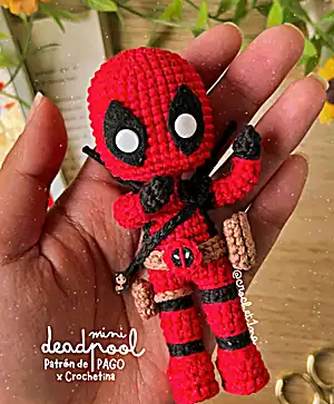 Mini Deadpool Amigurumi Pattern