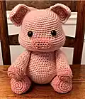 Adorable Pig Amigurumi Pattern step 1 - construction progress