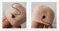 MIMOSA BABY Amigurumi Pattern step 2 - assembly progress