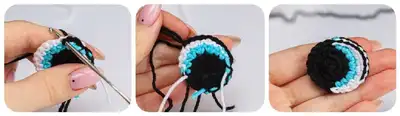Toucan Amigurumi Pattern step 2 - assembly progress