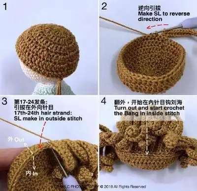 Kimono Baby-Kyoko Amigurumi Pattern step 4 - final assembly and finishing