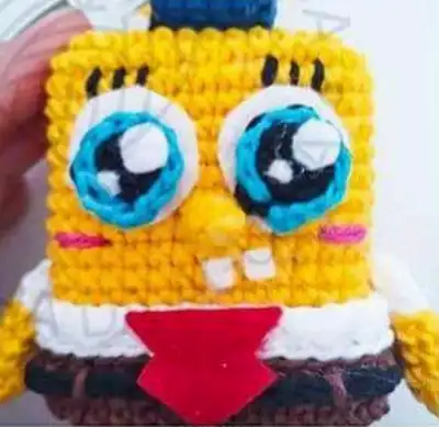 SpongeBob SquarePants Amigurumi Pattern step 3 - details and accessories