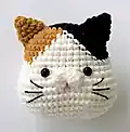 Adorable Cat Phone Pouch Pattern step 2 - assembly progress