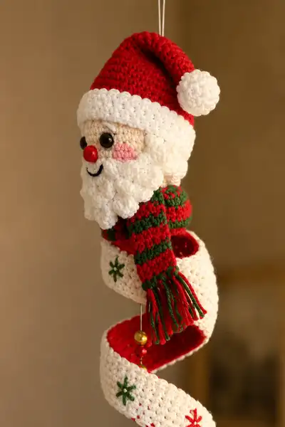 Cute Christmas Spiral Garland Amigurumi Pattern step 2 - assembly progress