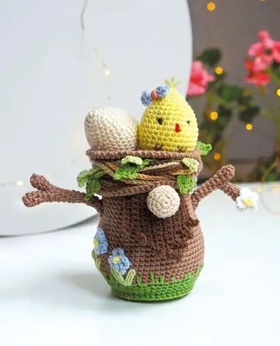 Tree Gnome Amigurumi Pattern step 1 - construction progress