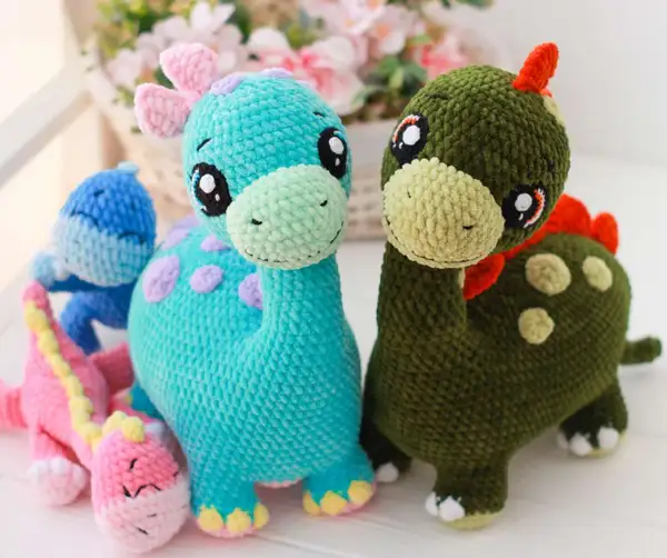 Dino Family Amigurumi Pattern