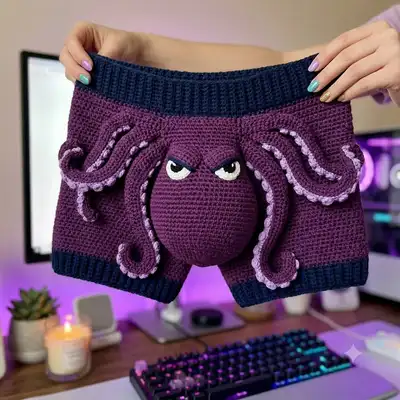 Crochet Kraken Underwear For Legendary Laughs Pattern step 1 - construction progress
