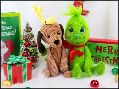Baby Grinch Amigurumi Pattern step 1 - construction progress
