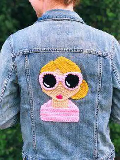 Crochet Girl Portrait Pattern step 1 - construction progress