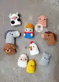 Farm Finger Puppet Amigurumi Pattern step 2 - assembly progress