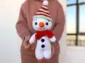 Snowman Amigurumi Pattern step 1 - construction progress