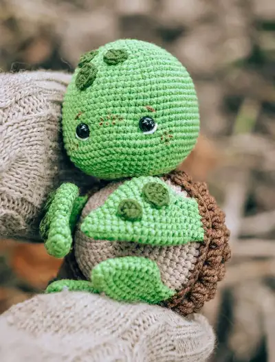 Turtle Amigurumi Pattern step 1 - construction progress