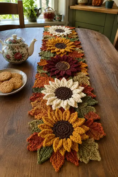 Sunflower Maple Table Runner Pattern step 1 - construction progress